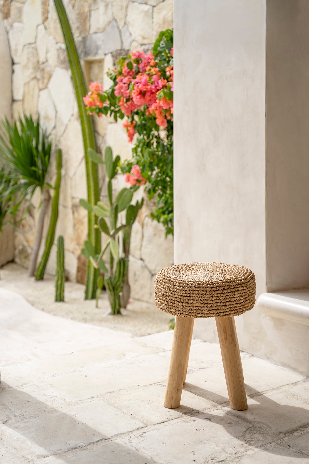 Bazar Bizar  Raffia Kruk - Naturel