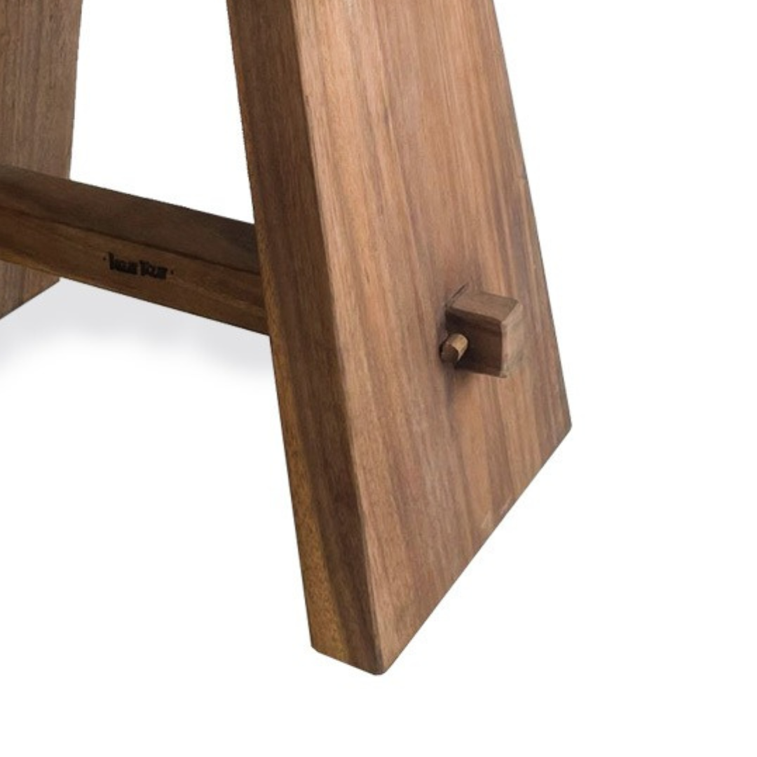 Bazar Bizar De Suar Kruk met Leder - Naturel Zwart
