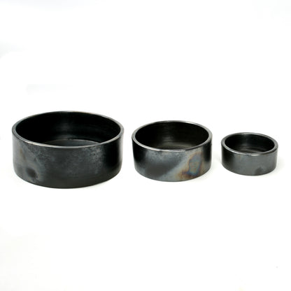 Bazar Bizar - De Burned Cilinder Kom - Zwart - Set van 3