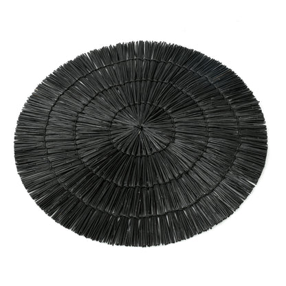 Bazar Bizar - De Alang Alang Placemat - Rond - Zwart
