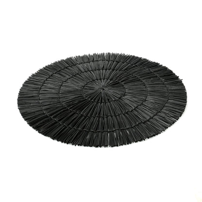 Bazar Bizar - De Alang Alang Placemat - Rond - Zwart