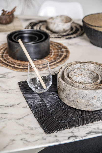 Bazar Bizar - De Alang Alang Placemat - Rechthoekig - Zwart