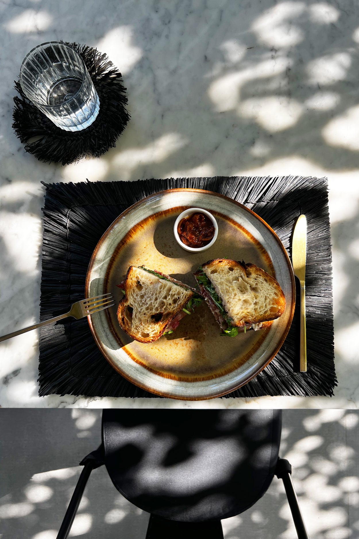 Bazar Bizar - De Alang Alang Placemat - Rechthoekig - Zwart