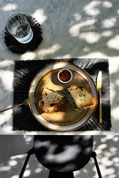 Bazar Bizar - De Alang Alang Placemat - Rechthoekig - Zwart