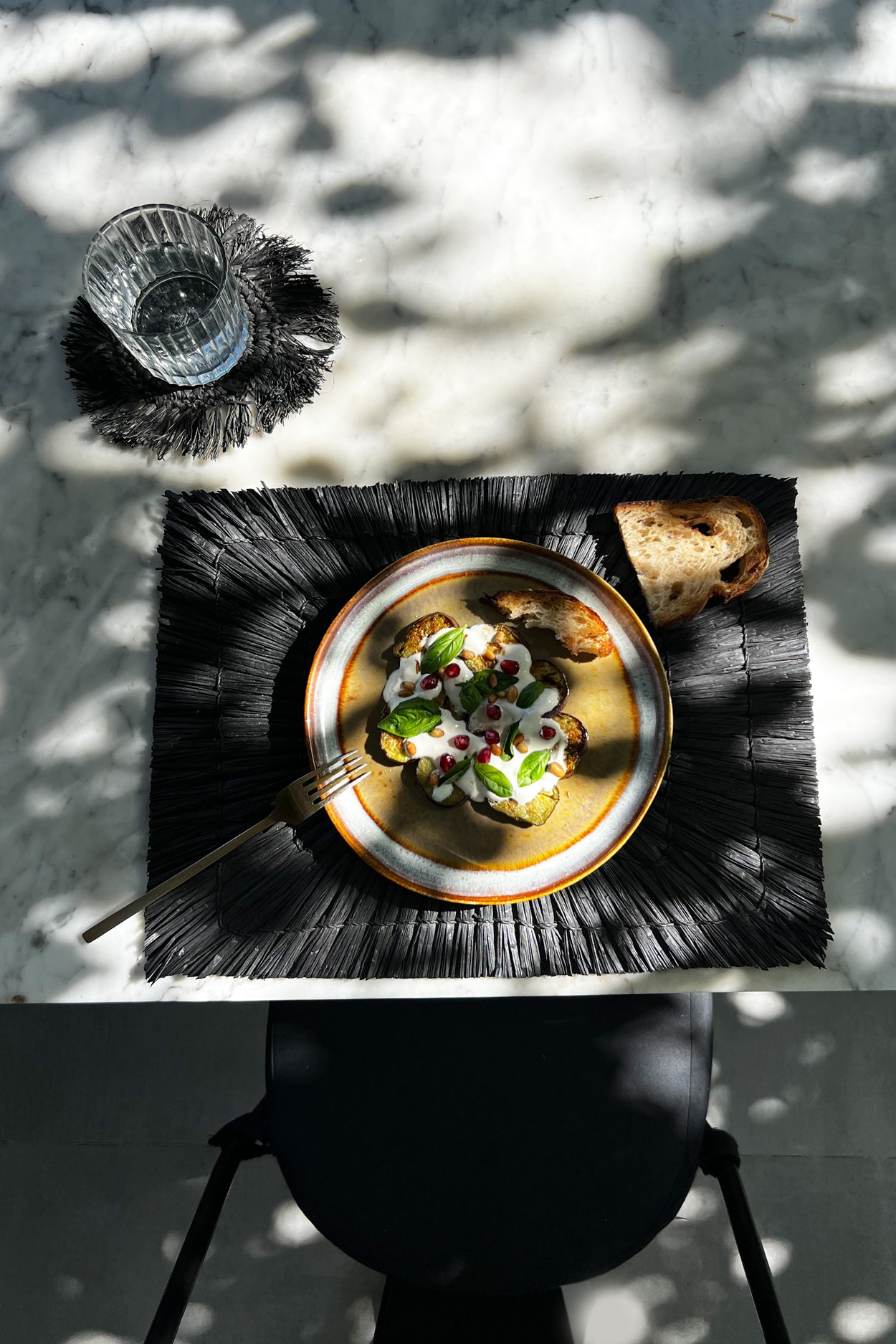 Bazar Bizar - De Alang Alang Placemat - Rechthoekig - Zwart