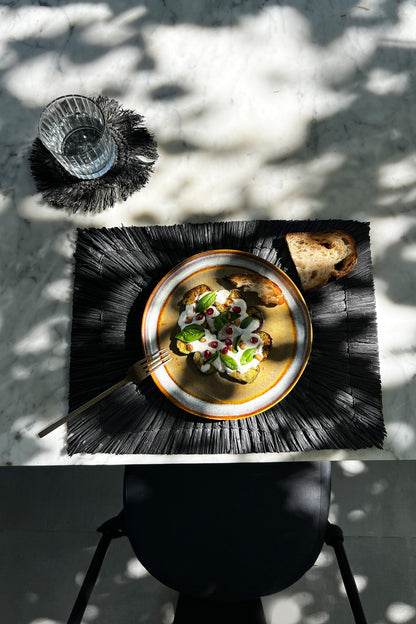 Bazar Bizar - De Alang Alang Placemat - Rechthoekig - Zwart