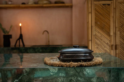 Bazar Bizar De Burned Ovale Pot Met Patroon - Zwart