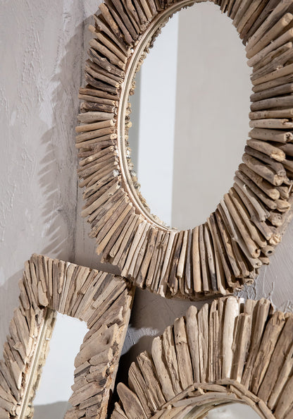 Bazar Bizar De Driftwood Crown Spiegel - Naturel - M