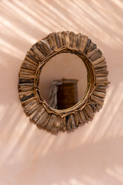 Bazar Bizar De Driftwood Crown Spiegel - Naturel - M