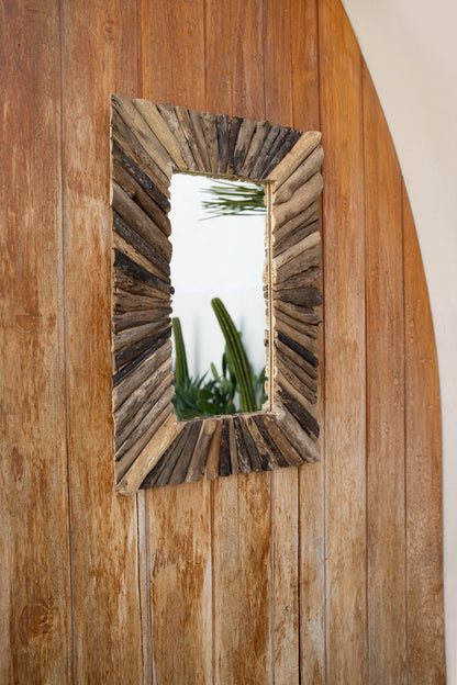 Bazar Bizar De Driftwood Framed Spiegel - Naturel - M