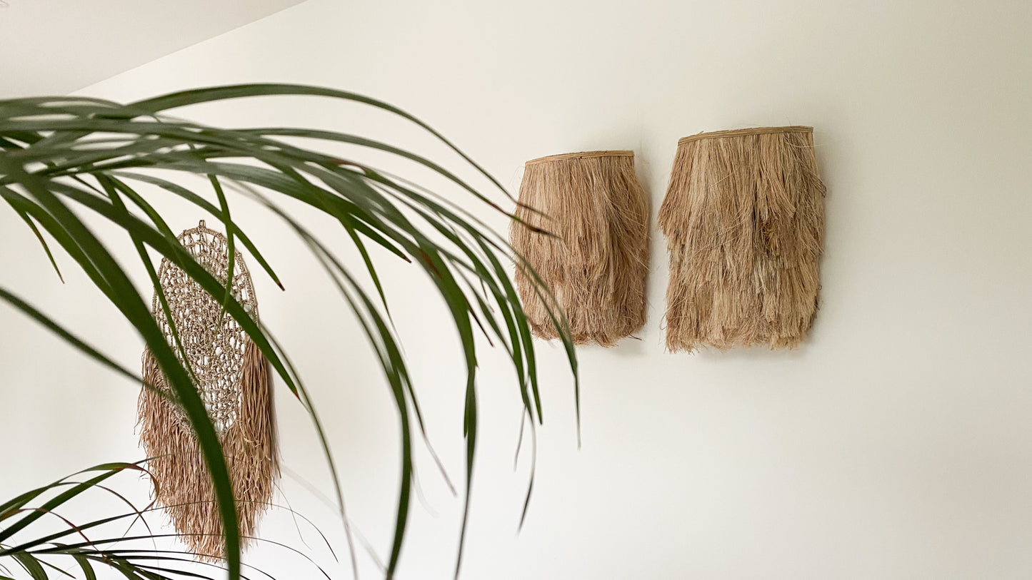 Bazar Bizar De Abaca Applique Muurlamp - Naturel