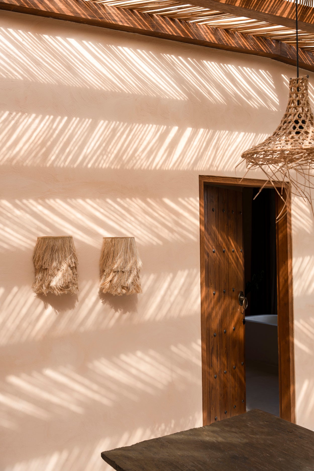 Bazar Bizar De Abaca Applique Muurlamp - Naturel