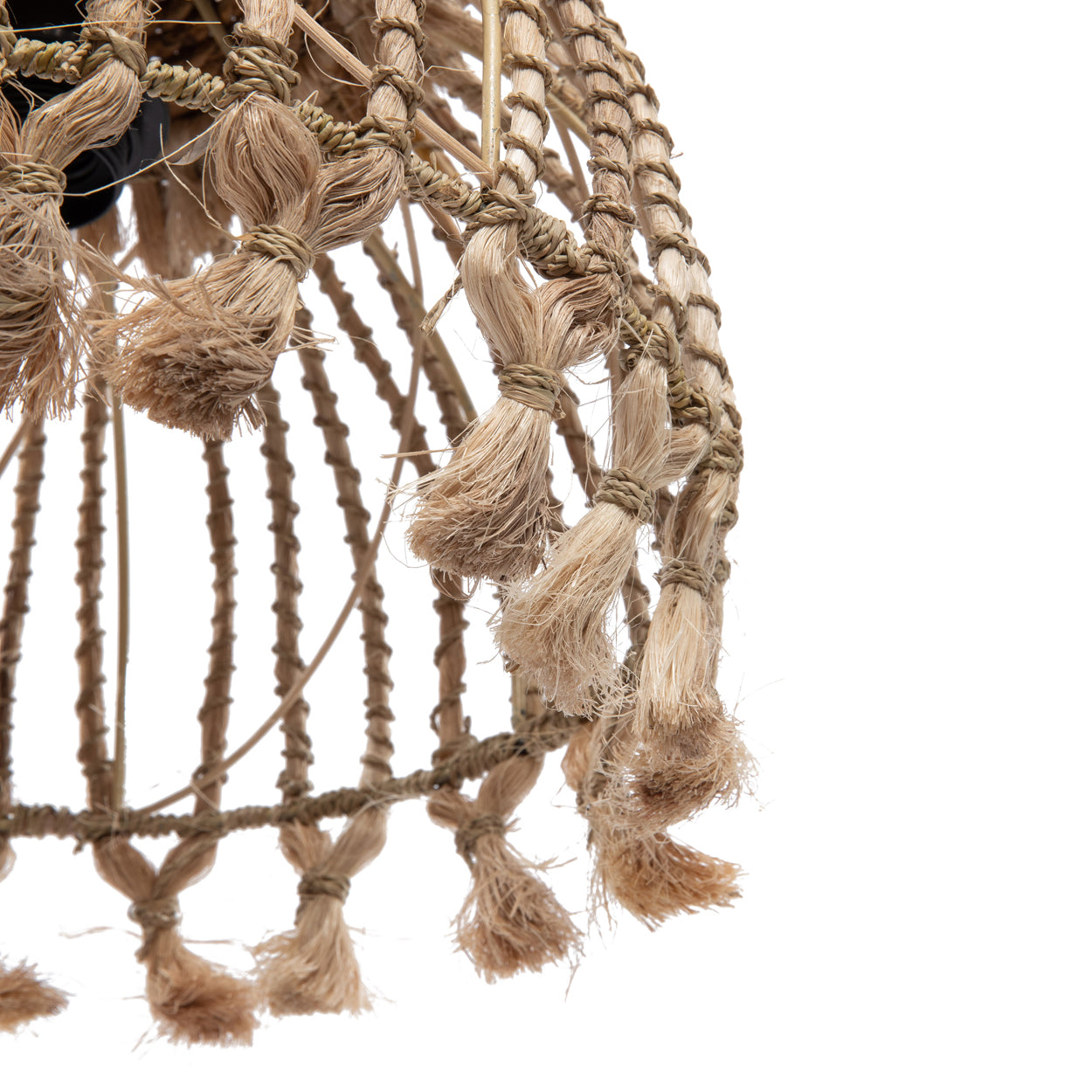 Bazar Bizar - De Abaca Tassel Hanglamp - Naturel - S