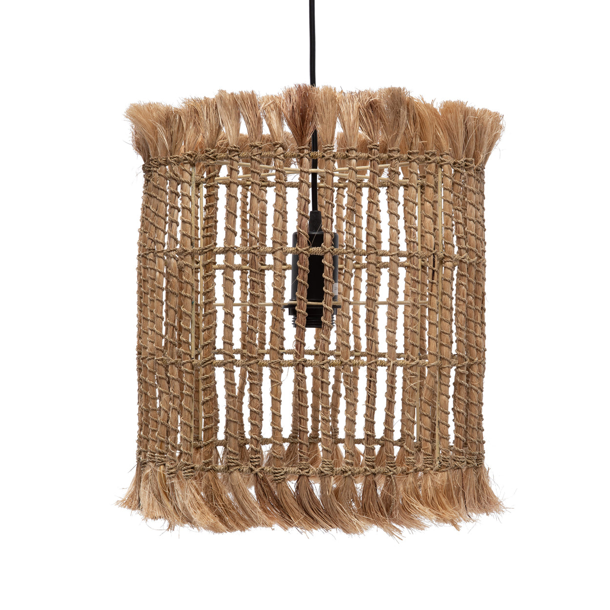 Bazar Bizar - De Abaca Bird Cage Hanglamp - Naturel - M