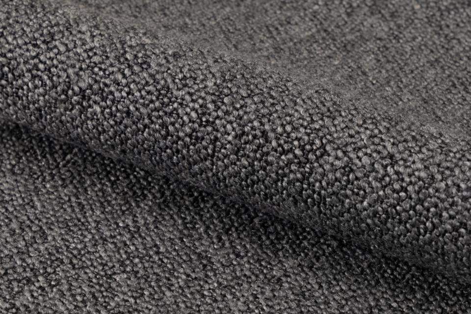 HSM Collection-Eetkamerstoel Nora + Armleuning-90x62x61-Donker Grijs/Zwart-Stof/Metaal