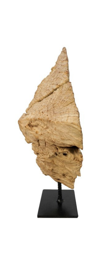 HSM Collection-Sculptuur erosihout -45x15x55-Naturel/Zwart-Teak