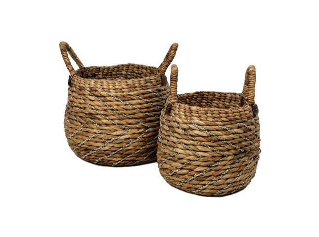 HSM Collection-Mandenset S/2-ø40x42/ø30x36-Naturel-Waterhyacint