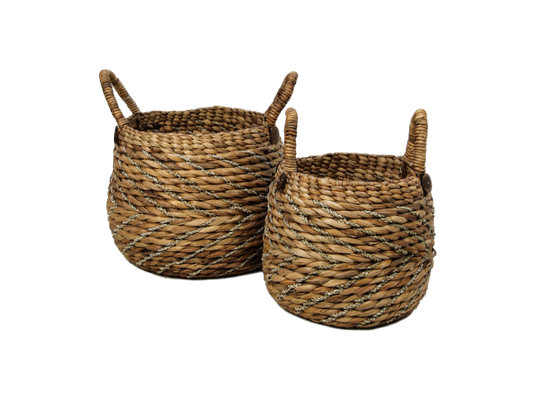 HSM Collection-Mandenset S/2-ø40x42/ø30x36-Naturel-Waterhyacint