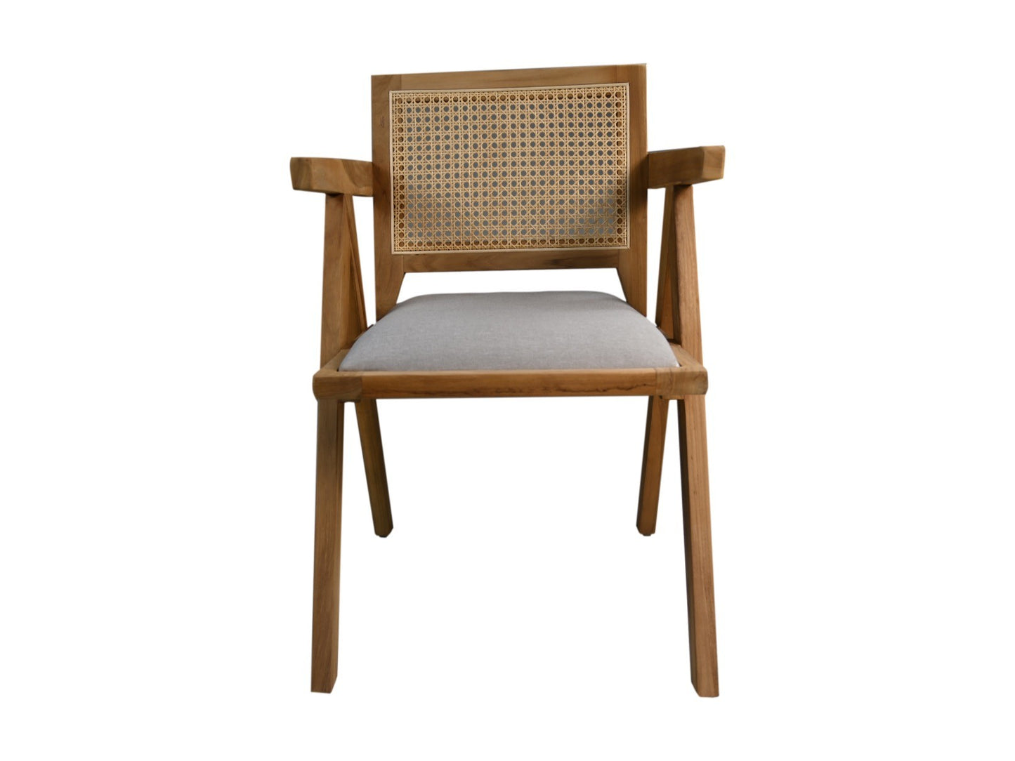 HSM Collection-Eetkamerstoel Phi+ zitting-52x54x83-Naturel/Grijs-Teak/Stof