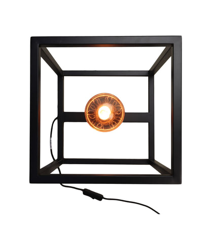 HSM Collection-Tafellamp Vierkant Fremont-26x26x26-Zwart-Metaal
