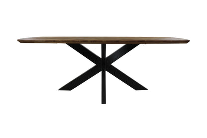 HSM Collection-Danish Eettafel Fishbone-240x110x76-Naturel/Zwart-Eiken/Metaal