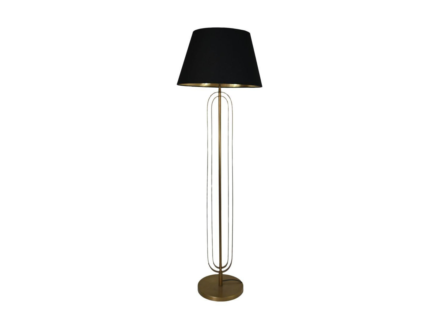HSM Collection-Ronde Lampenkap Conisch-ø35-ø52x32-Zwart/Goud-Stof