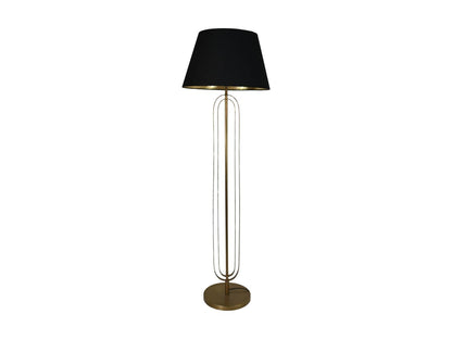 HSM Collection-Ronde Lampenkap Conisch-ø35-ø52x32-Zwart/Goud-Stof