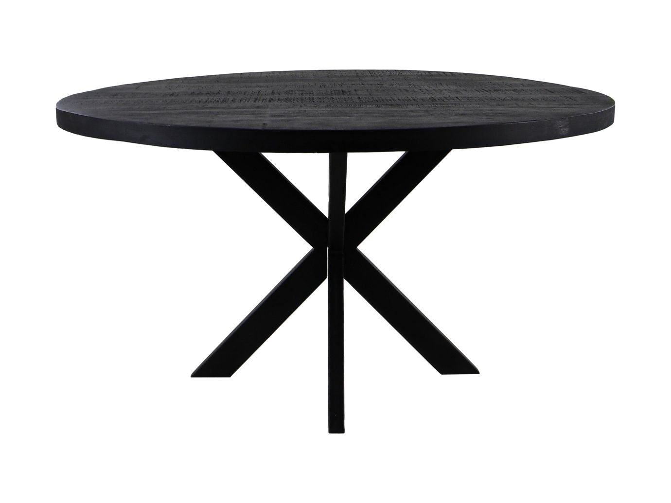 HSM Collection-Ronde Eettafel Melbourne-110x110x80-Zwart-Mango/Metaal