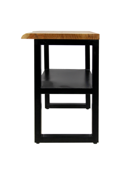 HSM Collection-Wandtafel Soho-60x45x75-Naturel/Zwart-Acacia/Metaal
