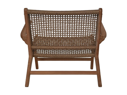 HSM Collection-Tuinstoel Rio Met Armleuning KD-80x80x67-Naturel/Naturel-Teak/Bananenblad