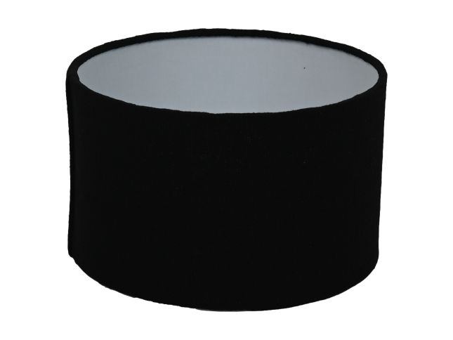 HSM Collection-Ronde Lampenkap-ø32x20-Zwart-Jute/Wol