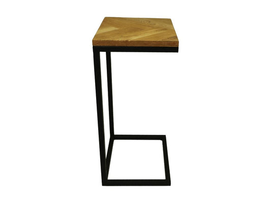 HSM Collection -Read bijzettafel Fishbone - 38x30x65 - Naturel/zwart - Eiken/met