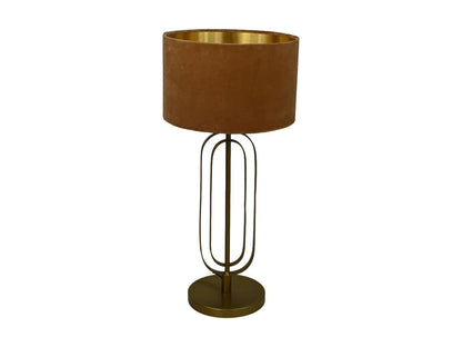 HSM Collection-Ronde Lampenkap-ø32x20-Beige/Goud-Stof