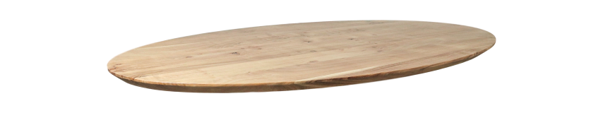 HSM Collection-Ovaal Tafelblad Zurich-120x70x3,8-Naturel-Acacia