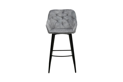 HSM Collection-Barkruk Liverpool S/3-56x61x107-Licht Grijs/Zwart-Stof/Metaal