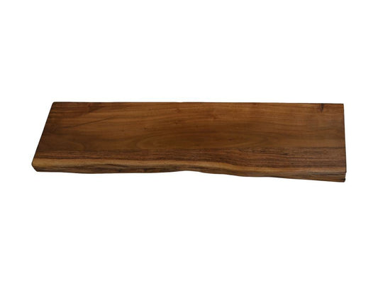 HSM Collection-Wandplank Live Edge -70x20x4-Naturel/Zwart-Acacia/Metaal
