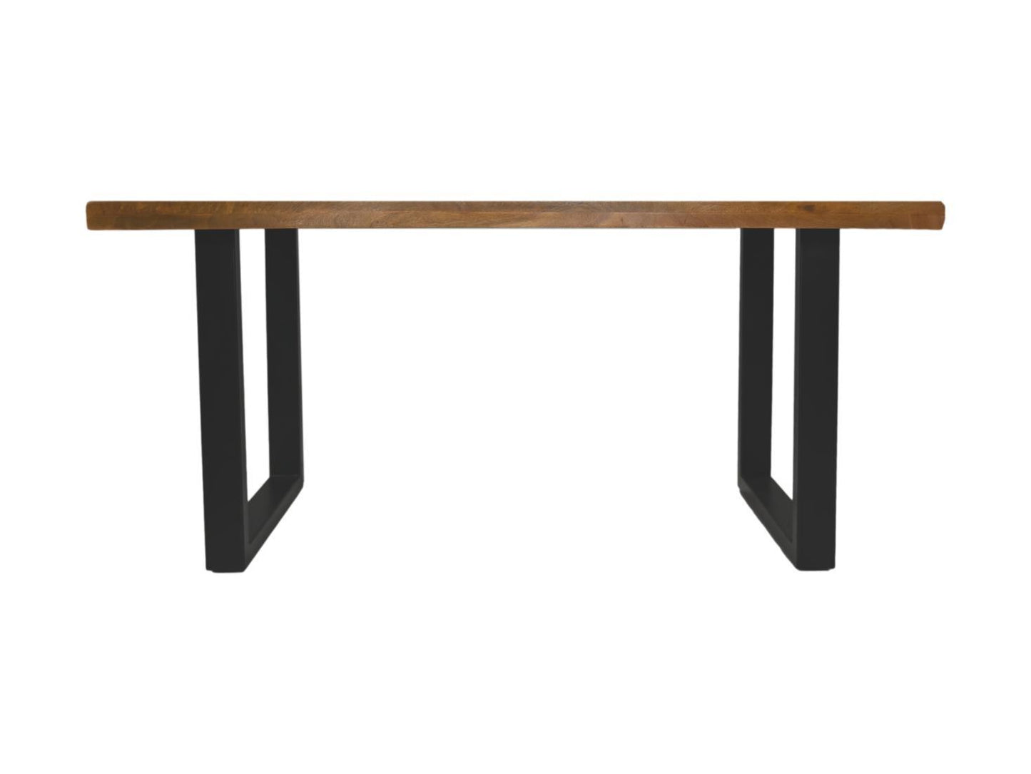 HSM Collection-Rechthoekige Eettafel Melbourne-160x90x77-Bruin/Zwart-Mango/Metaal
