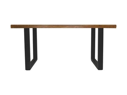 HSM Collection-Rechthoekige Eettafel Melbourne-160x90x77-Bruin/Zwart-Mango/Metaal