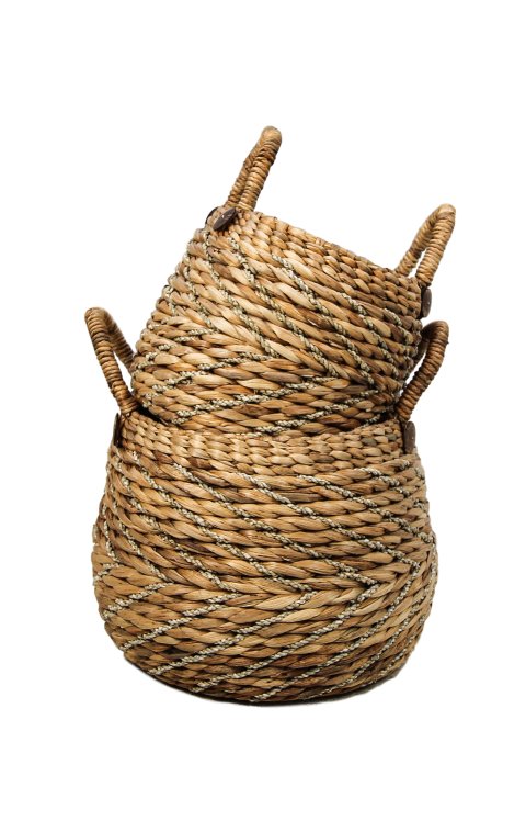 HSM Collection-Mandenset S/2-ø40x42/ø30x36-Naturel-Waterhyacint