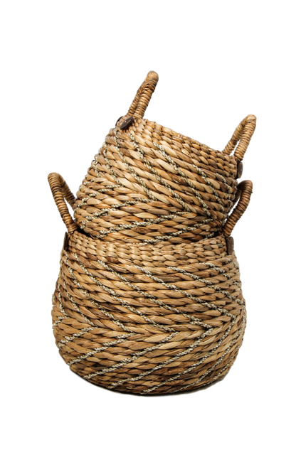 HSM Collection-Mandenset S/2-ø40x42/ø30x36-Naturel-Waterhyacint
