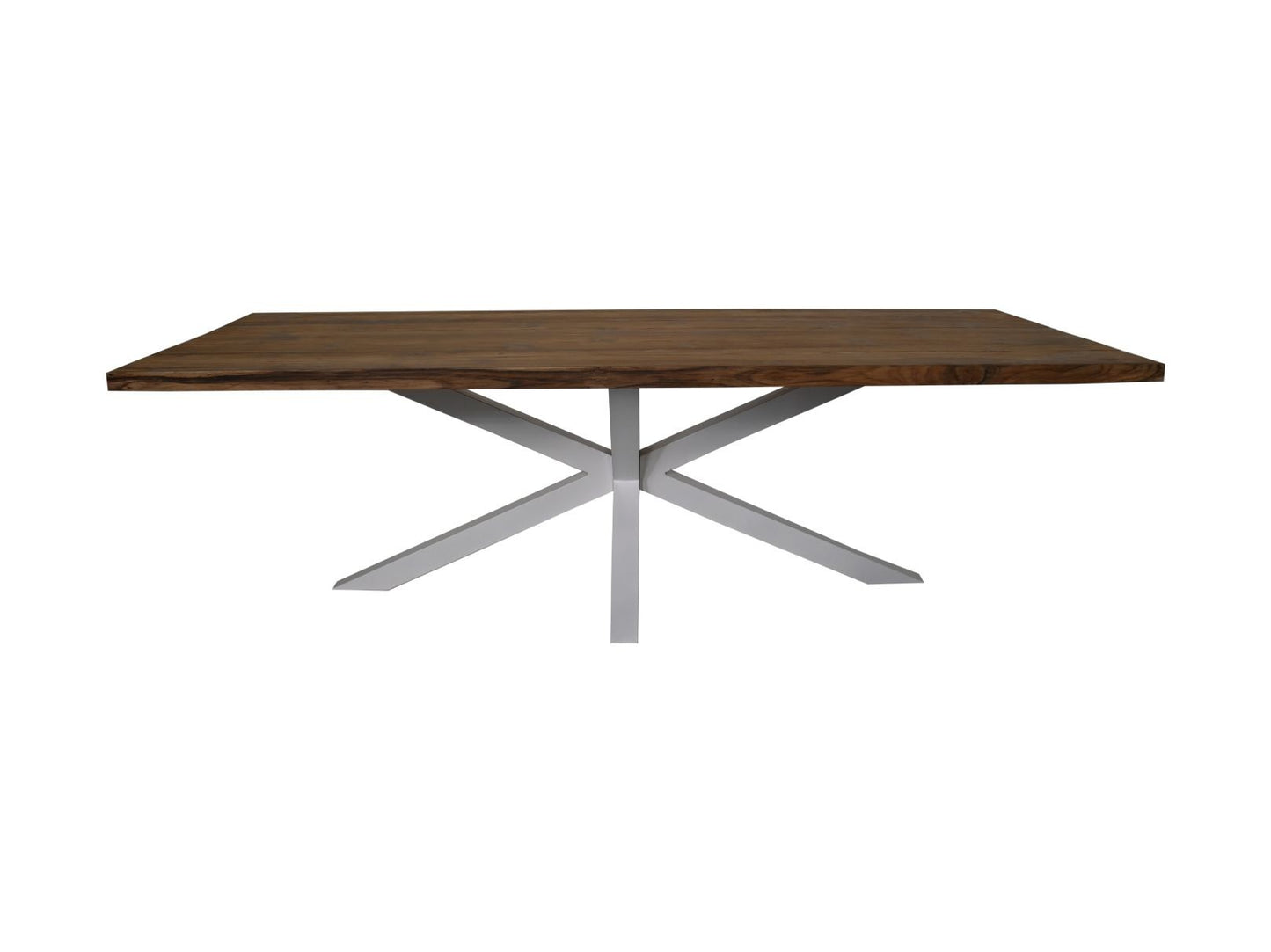 HSM Collection-Rechthoekige Tuintafel-180x90x76-Naturel/Wit-Teak/Metaal