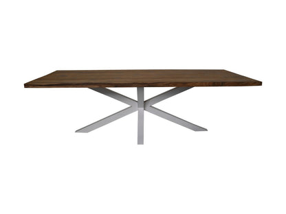 HSM Collection-Rechthoekige Tuintafel-180x90x76-Naturel/Wit-Teak/Metaal