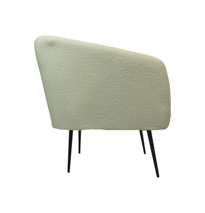 HSM Collection-Fauteuil Bouclé-77x68x83-Wit/Zwart-Stof/Metaal