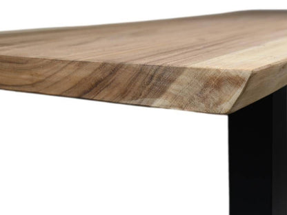 HSM Collection-Rechthoekige Eettafel-270x90/100x75-Naturel/Zwart-Munggur/Metaal