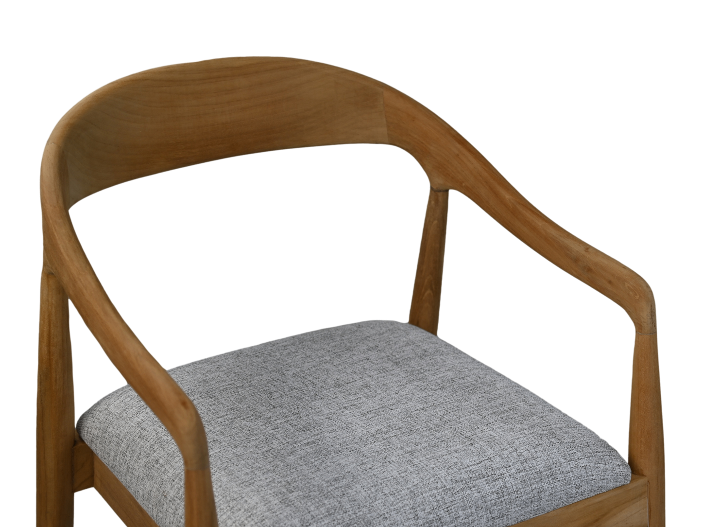 HSM Collection-Eetkamerstoel Modena + zitting-55x41x78-Naturel/Grijs-Teak/Stof