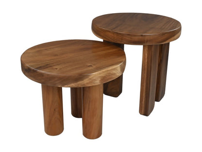 HSM Collection-Ronde Salontafel-Ø50*50-Bruin-Munggur