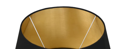 HSM Collection-Ronde Lampenkap Conisch-ø35-ø52x32-Zwart/Goud-Stof
