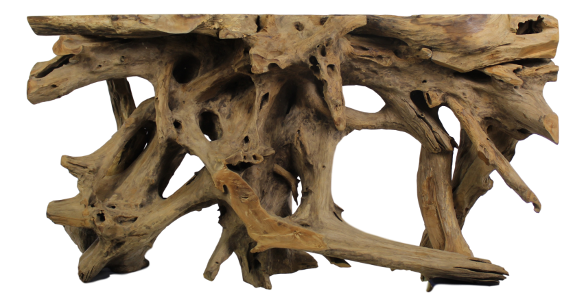 HSM Collection-Wandtafel Teak Root-150x40x80-Naturel-Teak