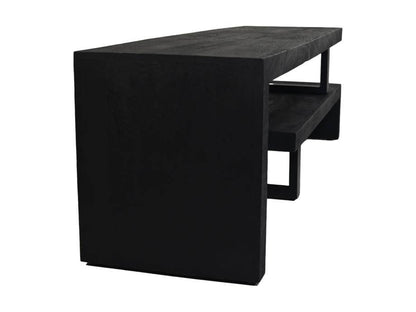 HSM Collection-Tv Meubel 2 Delig-140x40x46-Zwart-Mango/Metaal