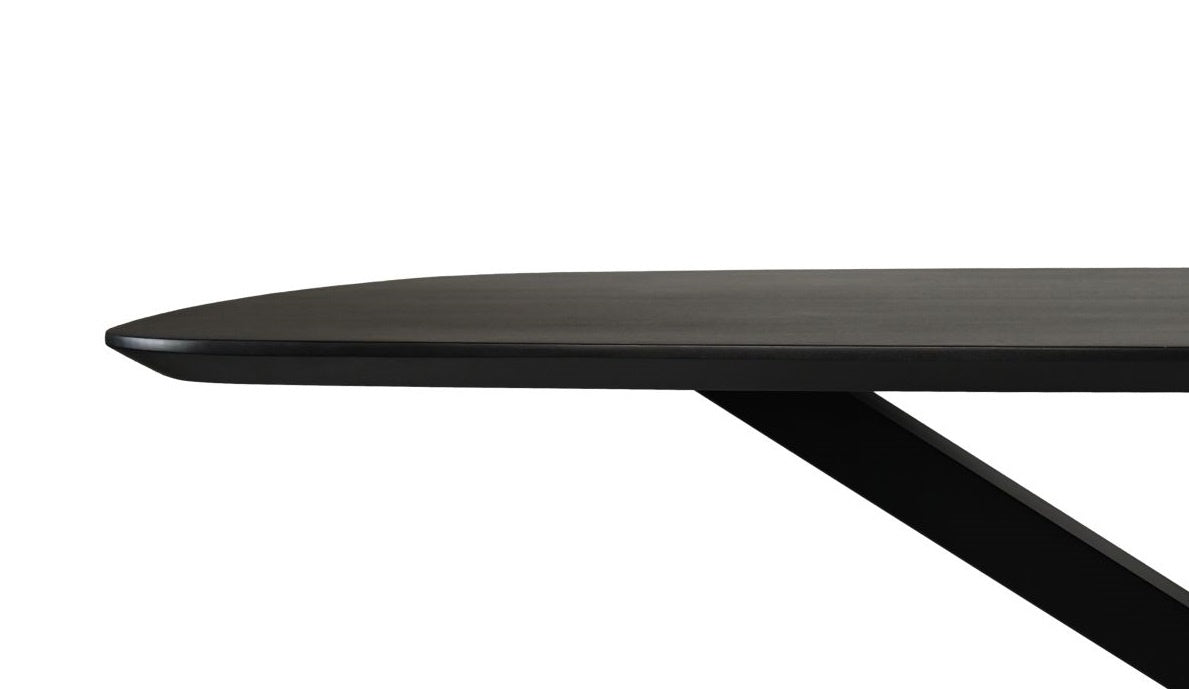 HSM Collection-Danish Ovale Eettafel-200x100x76-Zwart-Mango/Metaal